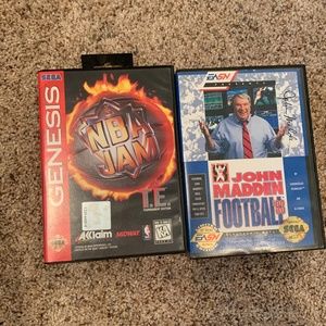 Sega Genesis John Madden Football '93 and NBA JAM
